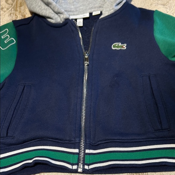 Lacoste Kids' Blue and Green Zip-Up Hoodie - Picture 3 of 4